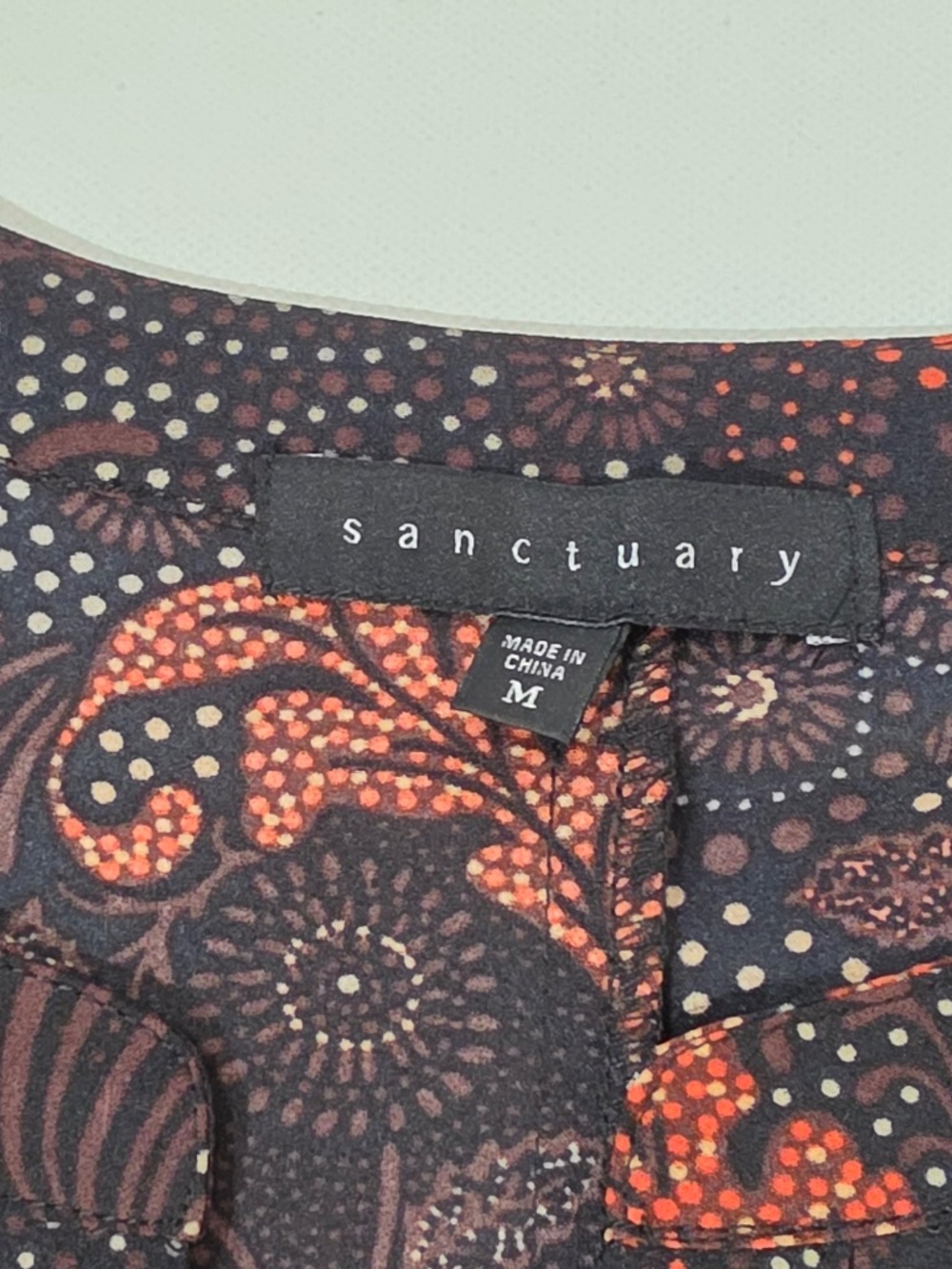 Sanctuary Blouse Womens M‎ Black Tunic Sleeveless Paisley Woven Polyester - Picture 5 of 6
